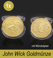 Goldmünze Coin für John Wick Fans mit Münzkapsel Gold Münze Geschenk Neu