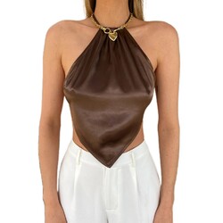 Damen Neckholder Crop Top Camisole Ärmelloses Backless Spitze Up Satin Weste