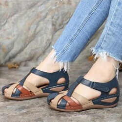 Damen Orthopädische Plateau Sandalen Trendy Geschlossene Zehe Keilabsätze für