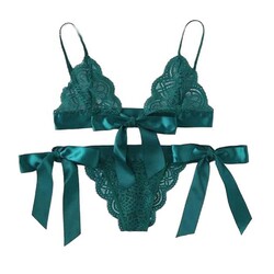 Damen-Spitzen-BH und Höschen Set transparente Dessous Unterwäsche sexy Unterwäsche