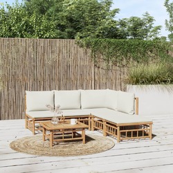 Garten Lounge Set mit Kissen Sofa Garnitur Sitzgruppe Gartenmöbel Bambus vidaXL