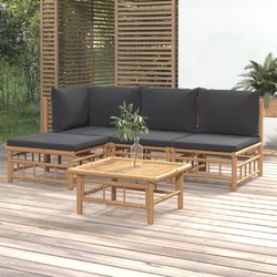 Garten Lounge Set mit Kissen Sofa Garnitur Sitzgruppe Gartenmöbel Bambus vidaXL