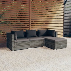 Garten Lounge Set Kissen Gartenmöbel Sofa Garnitur Sitzgruppe Poly Rattan vidaXL