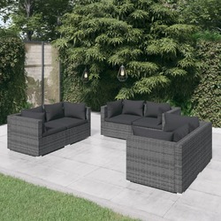 Garten Lounge Set Kissen Gartenmöbel Sofa Garnitur Sitzgruppe Poly Rattan vidaXL