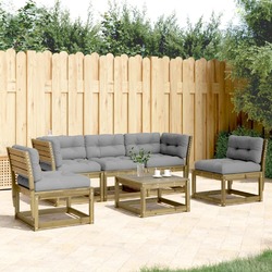 Gartenmöbel Sofa Garnitur Lounge Sitzgruppe 5-tlg. Weiß Massivholz Kiefer vidaXL