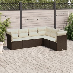 Gartenmöbel Sofa Garnitur Lounge Sitzgruppe 6-tlg. Schwarz Poly Rattan vidaXL