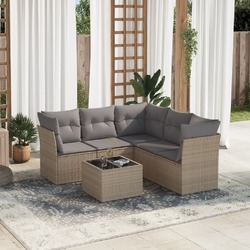 Gartenmöbel Sofa Garnitur Lounge Sitzgruppe 5-tlg. Beige Poly Rattan vidaXL