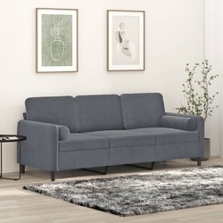 Sofa 3-Sitzer Zierkissen Loungesofa Couch Wohnzimmersofa Schlafsofa Samt vidaXL