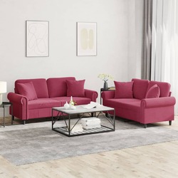 Sofagarnitur mit Kissen Sofa Sessel Couch Sitzgruppe Wohnzimmer Samt vidaXL