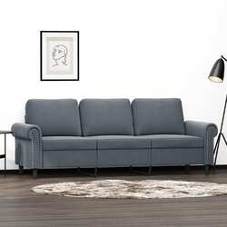 Sofa 3-Sitzer Loungesofa Couch Wohnzimmersofa Designsofa Dunkelgrau Samt vidaXL