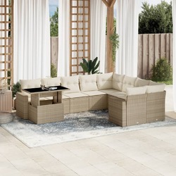 Gartenmöbel Sofa Garnitur Sitzgruppe Lounge 10-tlg. Schwarz Poly Rattan vidaXL