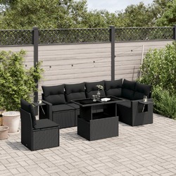 Gartenmöbel Sofa Garnitur Sitzgruppe Lounge 7-tlg. Schwarz Poly Rattan vidaXL