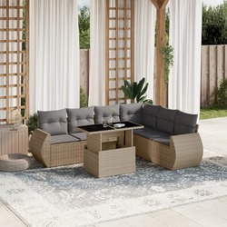 Gartenmöbel Sofa Garnitur Sitzgruppe Lounge 7-tlg. Schwarz Poly Rattan vidaXL