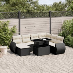 Gartenmöbel Sofa Garnitur Sitzgruppe Lounge 8-tlg. Schwarz Poly Rattan vidaXL