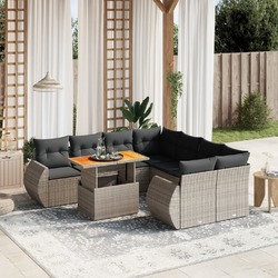 Gartenmöbel Sofa Garnitur Gartengarnitur Garten Sitzgruppe 9-tlg. Schwarz vidaXL