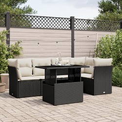 Gartenmöbel Sofa Garnitur Sitzgruppe Lounge 6-tlg. Schwarz Poly Rattan vidaXL