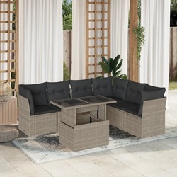 Gartenmöbel Sofa Garnitur Sitzgruppe Lounge 7-tlg. Schwarz Poly Rattan vidaXL