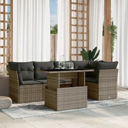 Gartenmöbel Sofa Garnitur Sitzgruppe Lounge 6-tlg. Schwarz Poly Rattan vidaXL