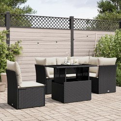 Gartenmöbel Sofa Garnitur Sitzgruppe Lounge 6-tlg. Schwarz Poly Rattan vidaXL