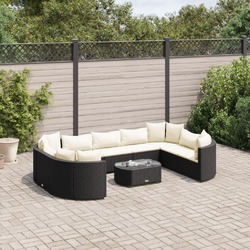 Gartenmöbel Sofa Garnitur Lounge Sitzgruppe 10-tlg. Braun Poly Rattan vidaXL