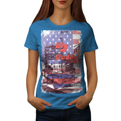 Wellcoda City Big Daddy Flagge USA Urban Damen-T-Shirt