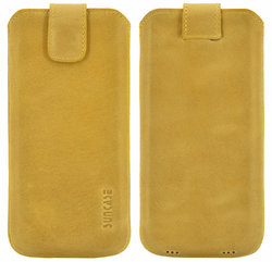 Exclusive Hülle Echt Leder Handy Tasche Etui + Silikon Case für iPhone 13 (6.1")