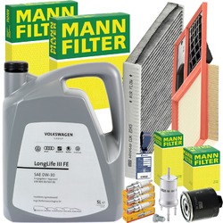 MANN INSPEKTIONSPAKET+OE VW 0W30 passend für VW POLO 9N 6R ROOMSTER 5J FABIA 2