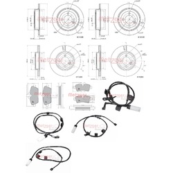 METZGER BREMSSCHEIBEN + BELÄGE VORNE+HINTEN passend für MINI R55 R56 R57 R58 R59