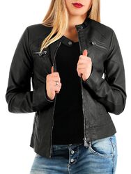 Only Damen Kunstlederjacke Bandit Damenjacke Biker Übergangs Lederoptik Jacke