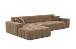 Sofa Design Ecksofa Luxus Couch Polsterecke Samtstoff Eckcouch IBIZA L Form kurz