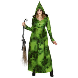 Halloween-Kostüm Waldhexe, Kleid mit Kapuze, Grün