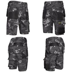 Arbeitshose Shorts kurze Sommer Hose Bermuda Arbeitsshorts schwarz grau Gr.S-3XL