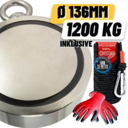 Neodym Bergemagnet Doppel Magnet Mit Seil  Magnetangeln Fischen bis 1200KG StarkBester Preis - Riesen Auswahl - 24h Versand DHL