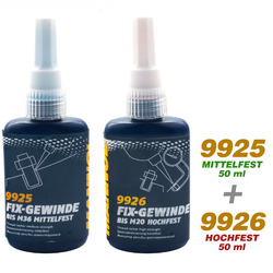 2X 50 ml Schraubensicherung MANNOL 9925 9926 Fix-Gewinde Mittelfest + Hochfest 