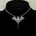 Vintage Crystal Gothic Fledermausflügel Anhänger Halskette Choker Unisex Schmuck