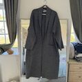 Damen Mango dunkelgrau Coatigan Oversized Strickmantel mit Taschen Größe M