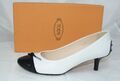 Tods Tod´s Pumps Gr 36,5 Schuhe Halbschuhe weiss + schwarz  neu ehem. UVP 330 €