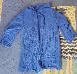 Strickjacke blau Gr. 42 Grobstrick 