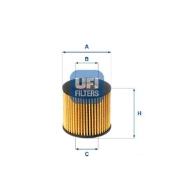 UFI Ölfilter 25.086.00 Filtereinsatz für TOYOTA COROLLA AURIS AVENSIS RAV 3 4 HR