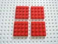 Lego 4 x Platte Bauplatte flach 3031   rot   4x4