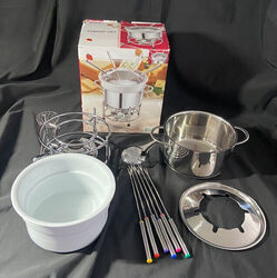 Fondue-Set mit 2 Fonduetöpfen *** wie neu ***