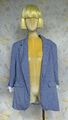 Zara Blazer mit Schulterpolster Leinen Baumwolle Damen Gr. L Blau