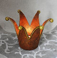 ❀  Krone Windlicht Rost Gold Glitzer Metall Blumentopf Teelichthalter #7D