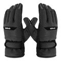 Men Motorcycle Gloves Leather Warm Winter Cold Weather Finger Glove Windproof