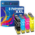 8er Set Patronen XXL PlatinumSerie für Epson 18XL Expression Home XP-30 XP-302 X