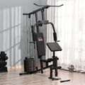 HOMCOM Gym Kraftstation Fitnessstation Multigym inkl. Gewichten Metall Schwarz