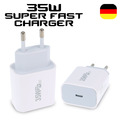 Schnell Ladegerät Adapter Netzstecker 35 Watt USB-C Netzteil PT-Line weiß 1x-5x