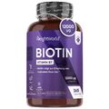 Biotin Tabletten - 365 Stück - 12000mcg Vitamin B7 - für Haar Haut Nägel - Vegan