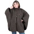 Strick Poncho Kapuze Umhang Cape Strickjacke Wolle Jacke Winter Mantel Boho