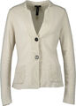 NEU! Marc Cain Damen Strickjacke aus Schurwolle, Gr. N5/42, grau/beige (Col.133)